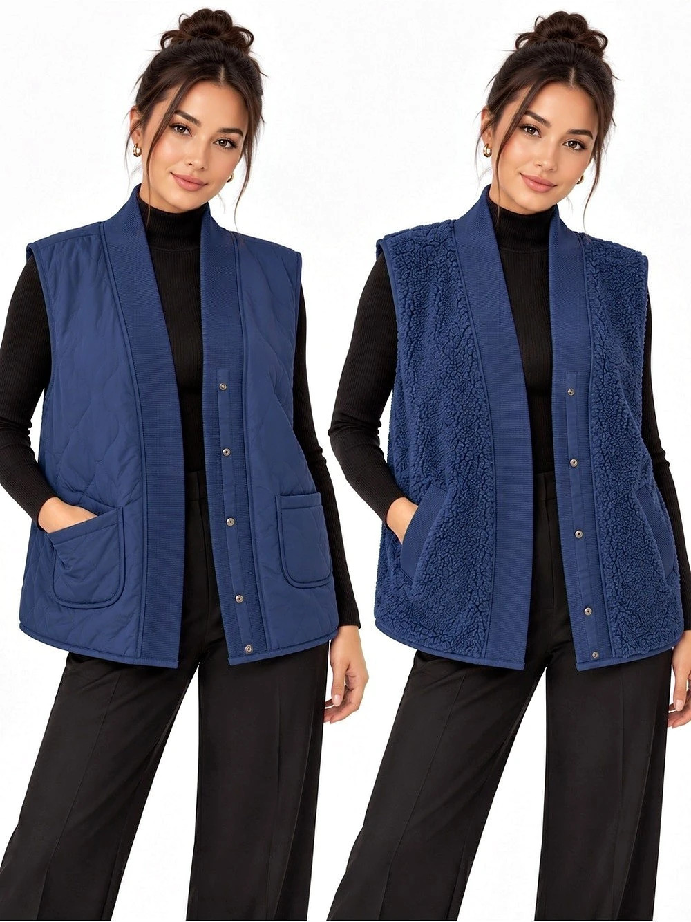 Westbound Quilted Fleece Vest in Blue XL Like New